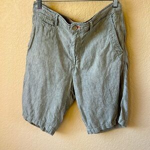 Tommy Bahama Relax Men’s Tan/Gray Pinstripe Linen Shorts, Size 33 So Sexy